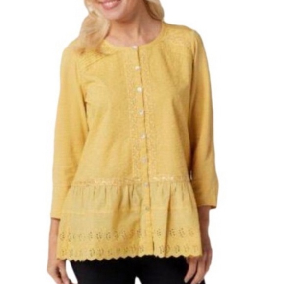 LOGO Cotton Blend Embroidered Knit Button Down Shirt - Picture 1 of 12